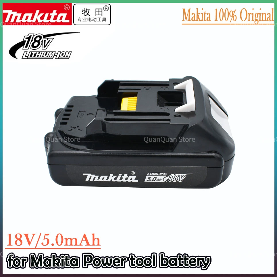 

original Makita Rechargeable 18V 5.0Ah Li-Ion Battery BL1830 BL1815 BL1860 BL1840 194205-3 Replacement Power Tools Battery