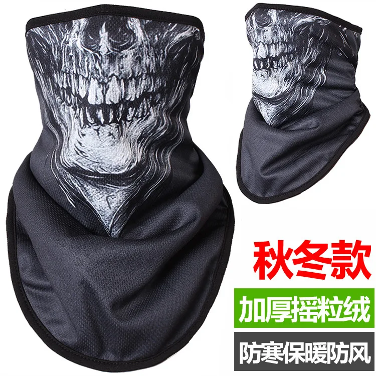 Q1005 Autumn Winter Warm Ski Mask Skull Outdoor Riding Windproof Cold Catch Fleece Triangle Scarf Collar Bib Cycling Face Ma view 5