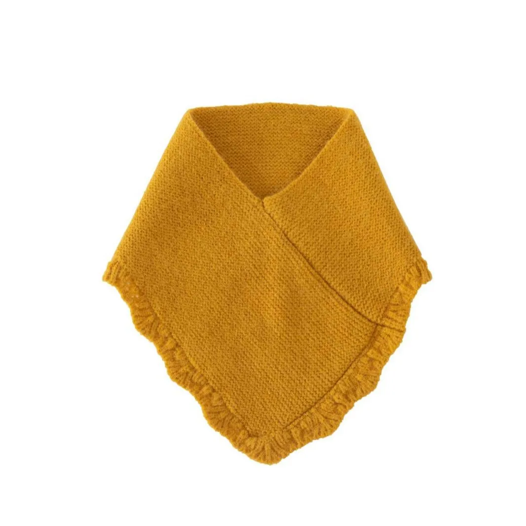 Simple and Thickened in Solid Color, Windproof Neck Protection and Cold-proof Triangular Scarf, Head Cover and Neck Cover.