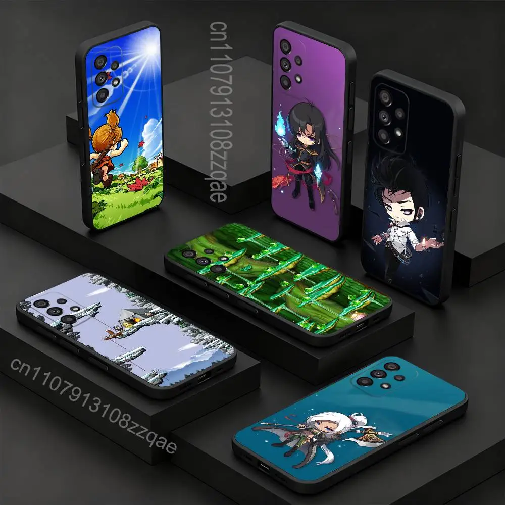 

Cute M-Maplestory Game Phone Case For Samsung S 9,10,21,30,22,23,24,25,26,Ultra,Plus,Lite,FE,4,5G Black Soft Precise