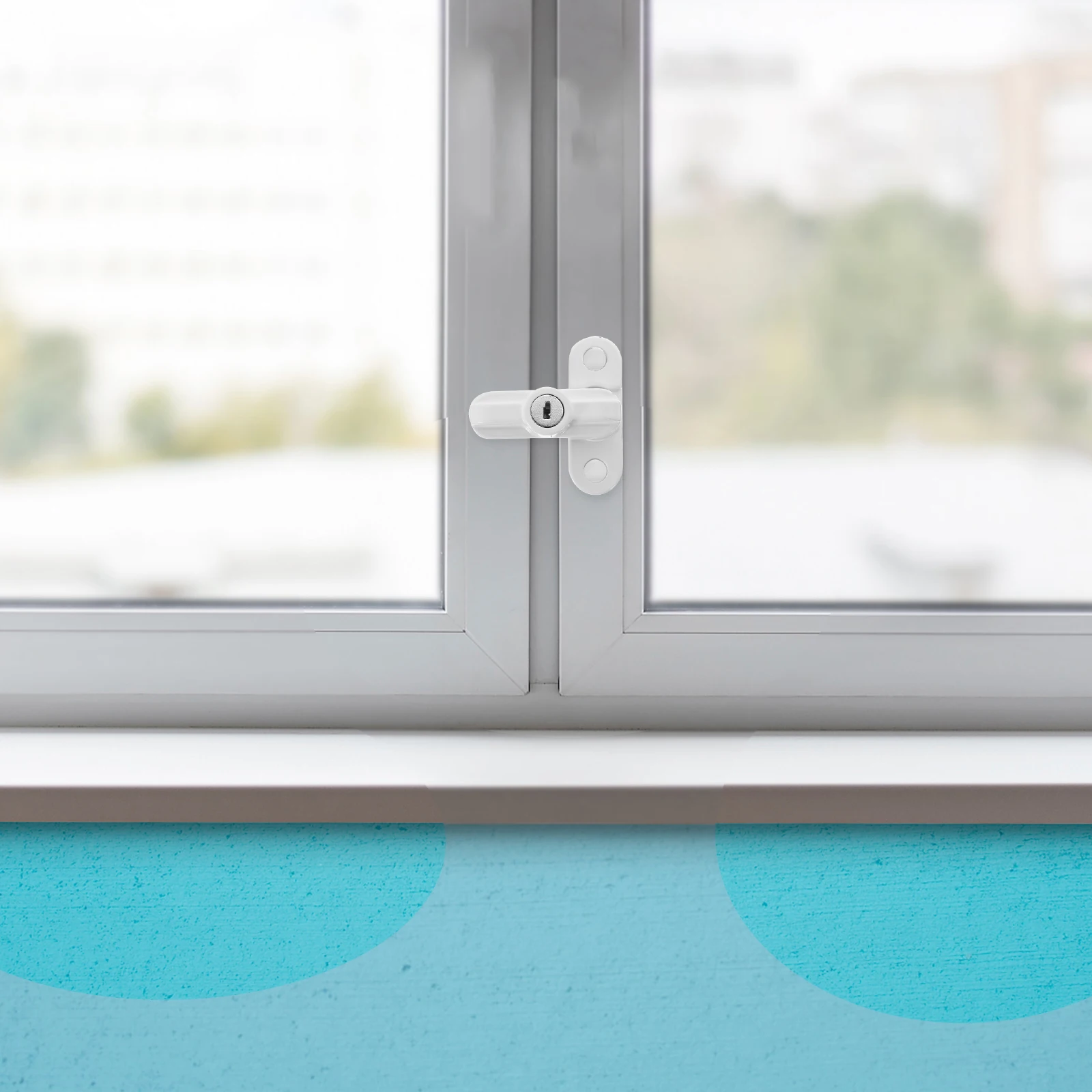 

T Shaped Lock Door Window Buckle Security Latches Lock Sash Blocker Glass Clamp Alloy Durable Practical Home Safety