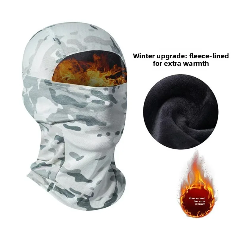 Winter Cycling Warm Mask Outdoor Fleece Thickened Camouflage Headgear Cold Proof Ski Windproof Fleece Face Mask Men Women
