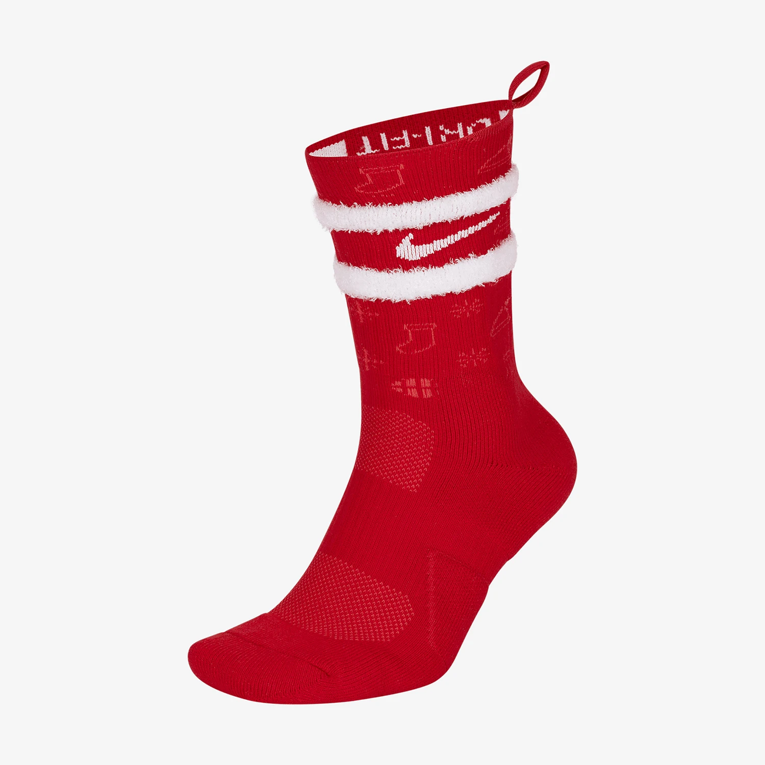 

Nike genuine Men's and Women's Christmas Comfortable Leisure Fuzzy Basketball Sports Mid-calf Socks CK6786-657