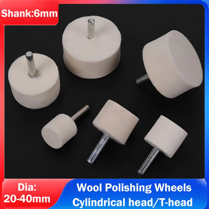 Wool Polishing Wheels for Dremel 6mm Shank Pad Wool Felt Polishing Buffing Wheel Grinding 20//30/35/40mm for Drill Rotary Tools