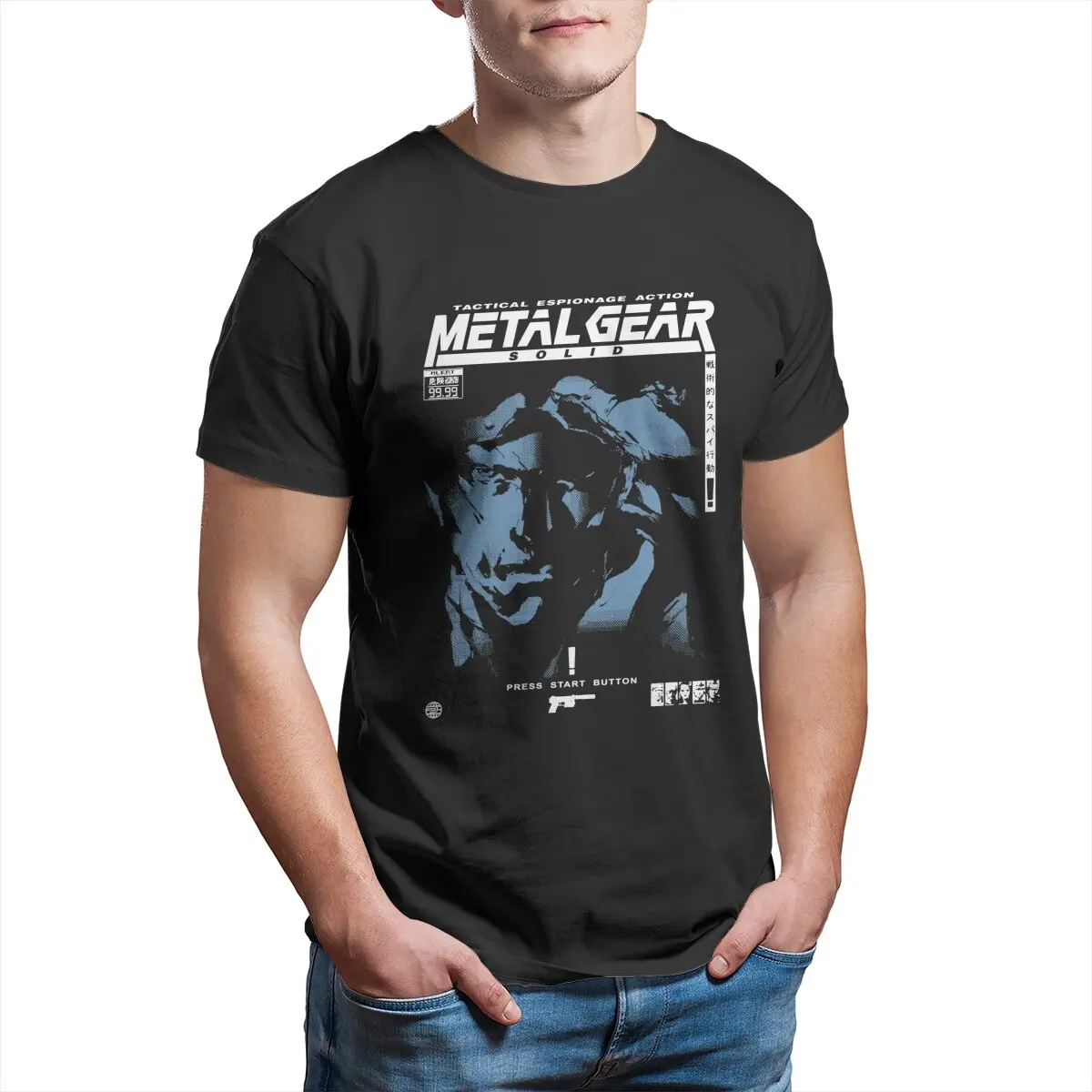 

MGS1 metal gear solid konami snake Unisex T-Shirt for Men Cotton vintage designer t shirt men plus size graphic tee Cotton