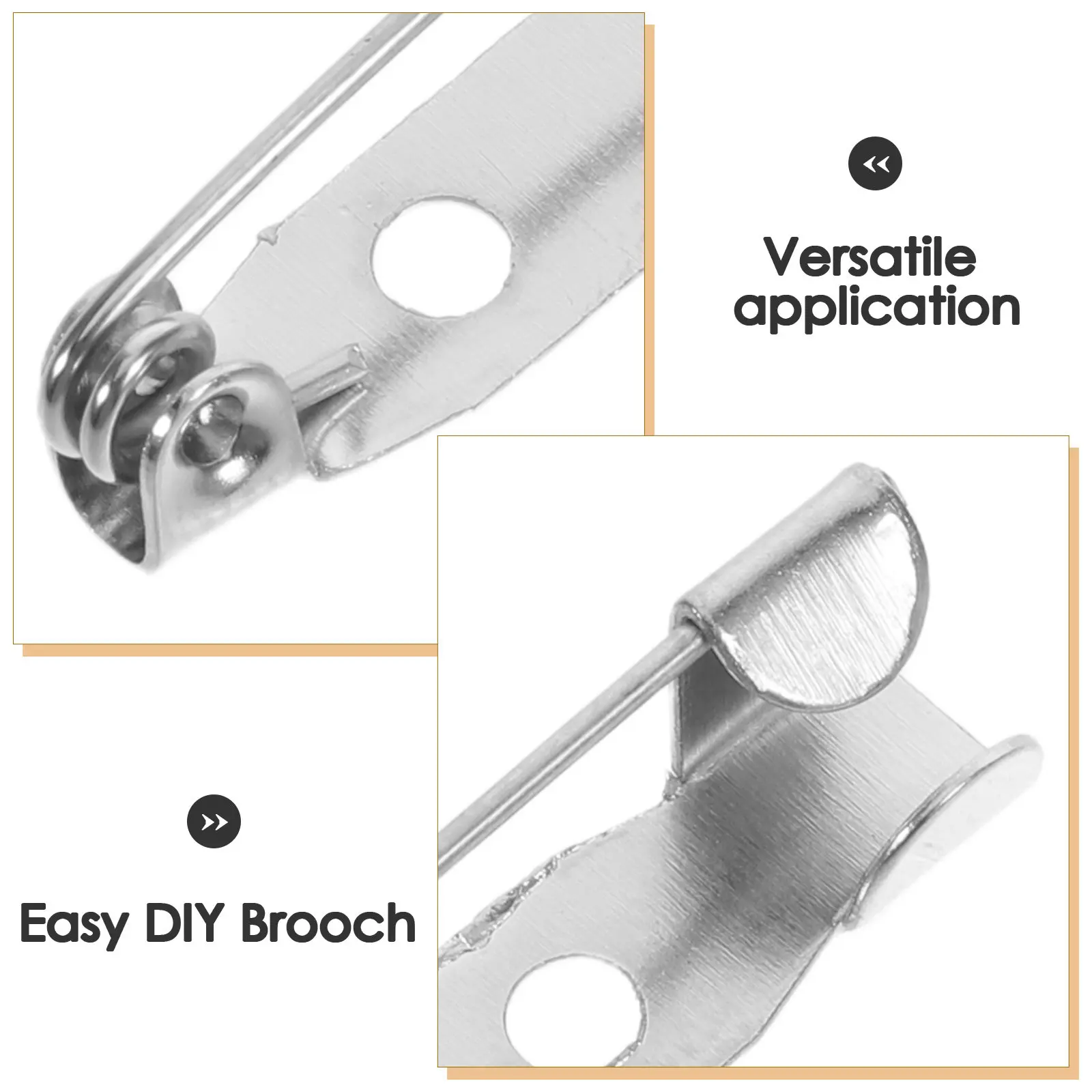 200Pcs Brooch Pin Backs for Crafts Silver Metal Flat Back Clasps DIY Jewelry Making Pins Badge Corsage Pins Name Tag Tie Tacks