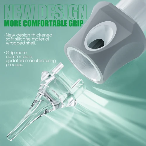 Imagen 2 del producto Dragonhawk Deluxe Edition Cartucho de tatuaje Aguja RL Seguridad desechable con funda de silicona para maquillaje permanente