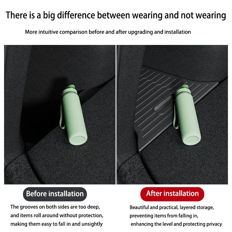 트렁크 수납함에 음료와 물품을 보관한 실제 사용 예시