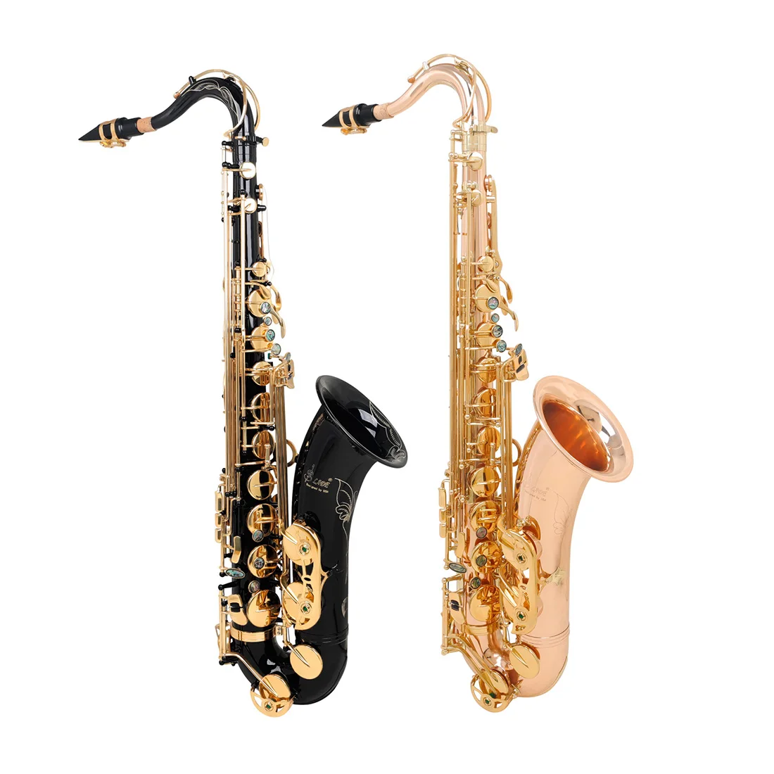 

Tenor Saxophone Rose Gold/Black Gold Key Saxophone Brass Gold Lacquer B-Flat Sax with Case Cleaning Cloth Reed Accessories