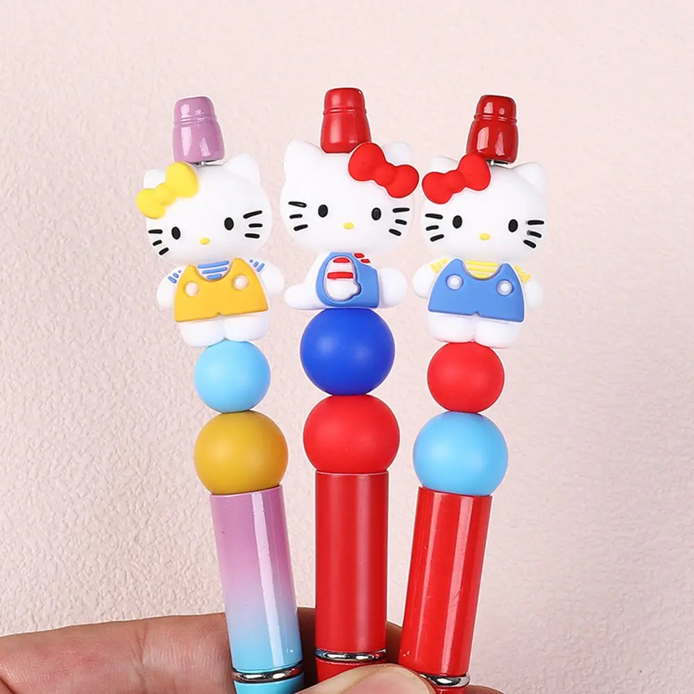 5pcs Hello Kitty My Melody Kuromi 3D silicone focal bead DIY pen keychain badge reel handmade crafts material - view 4