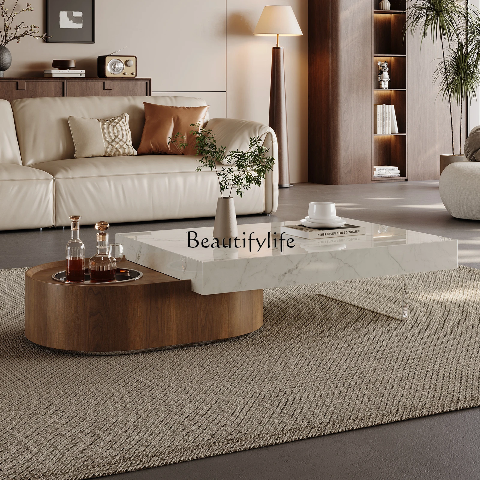 

*Living room marble coffee table antique home light luxury high-end new modern