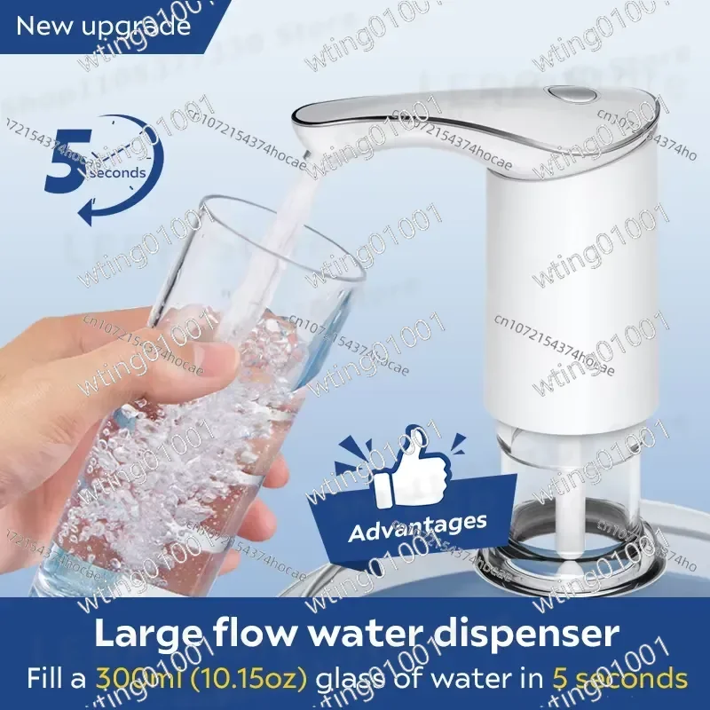 for 5 Gallon Portable Electric Water Dispenser Pump Mini Bottled Drinking Automatic USB Rechargeable Home Office Use