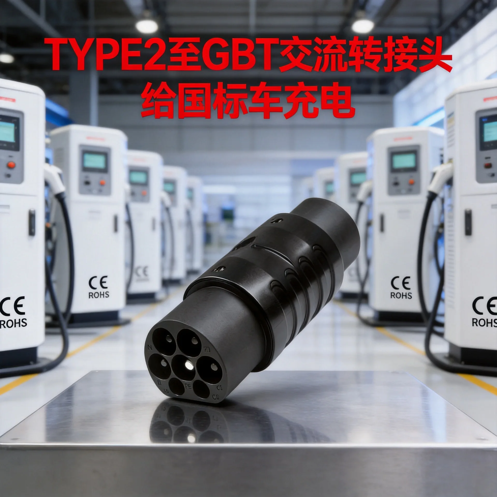 Type2 to GBT Adapter for EV  EU Type 2  Plug to China GBT Socket Converter, Compatible with GBT Compliant Electric Cars