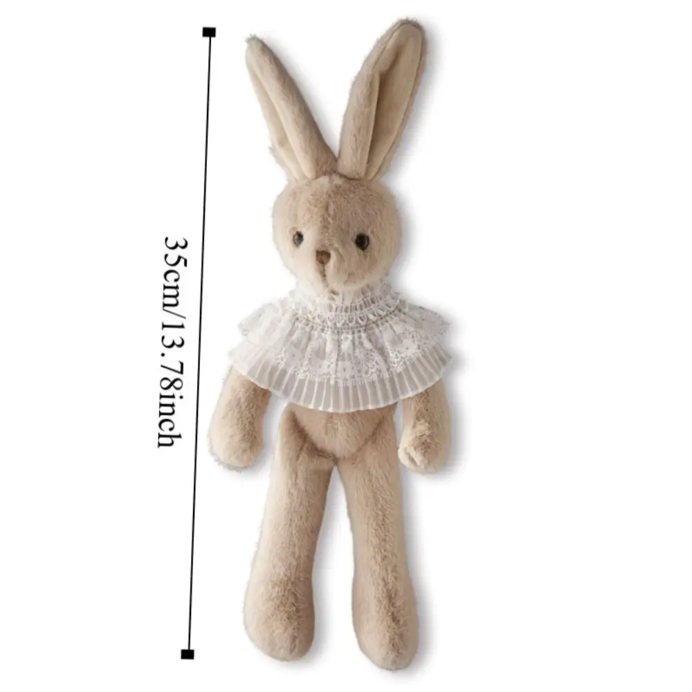 Conejo de peluche de orejas largas, Animal relleno, decoración del hogar, muñeco de oso relleno, abrazo bonito con bufanda, conejo de peluche, juguete para niños