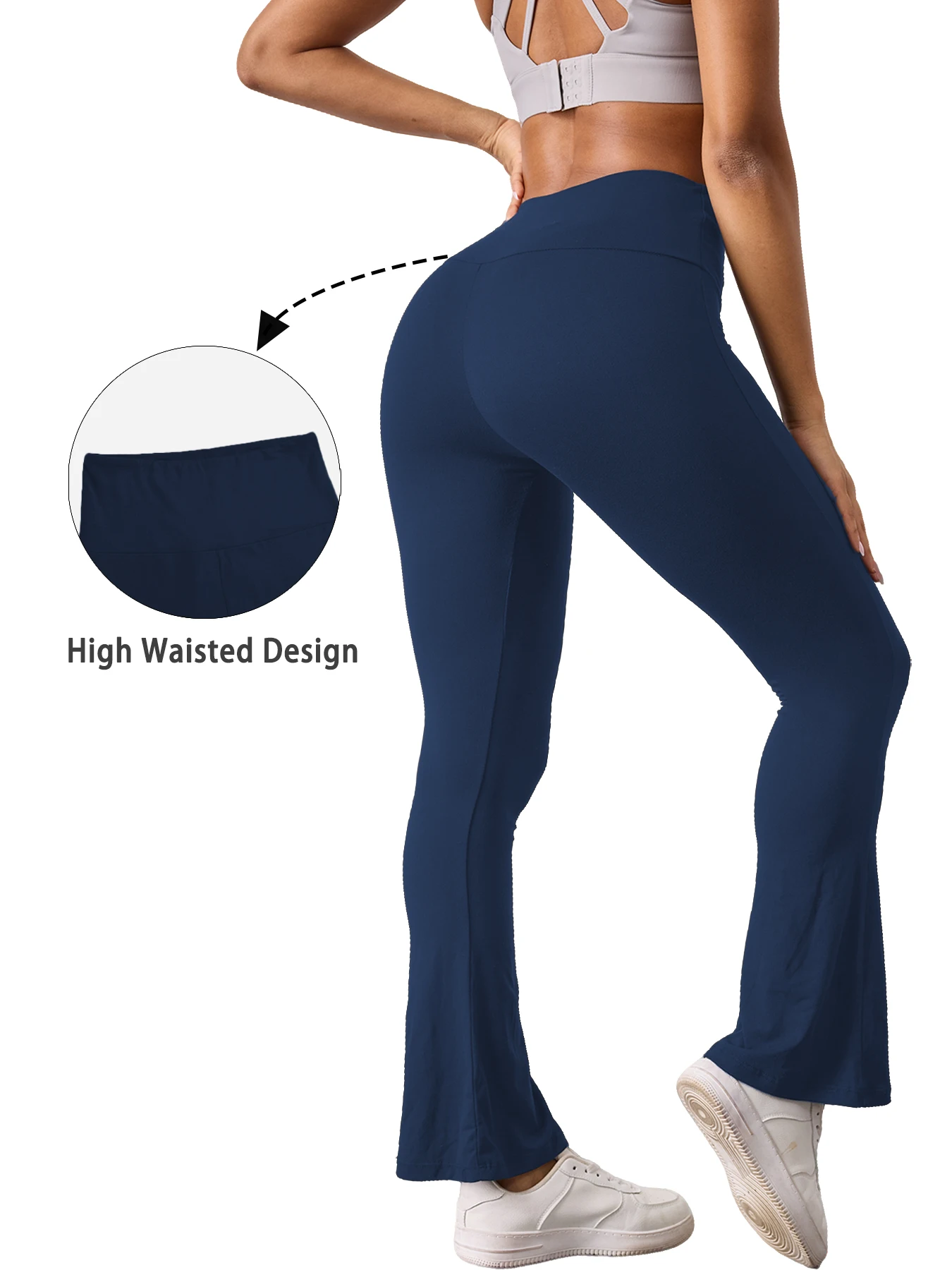 Women's Super Soft Flare Pants High Waisted Tummy Control Workout Yoga Leggings Bell Bottoms