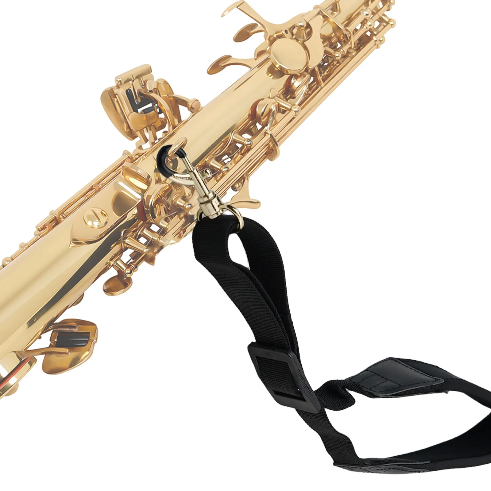 Comfortable Soft Padded Saxophone Neck Strap with Adjustable Length and Hook Designed for Multiple Saxophone Sizes