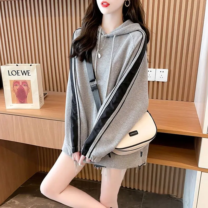 Autumn Winter Thin Fashion Loose Preppy Style Office Lady Simplicity Long Sleeve Hoodies Pullovers Women\'s Clothing 2023 New