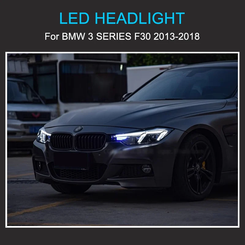 1 Pair LED Headlight Assembly for BMW 3 Series F30 F35 2013-2018 Headlights Plug and Play with LED DRL Dynamic Turning Headlight