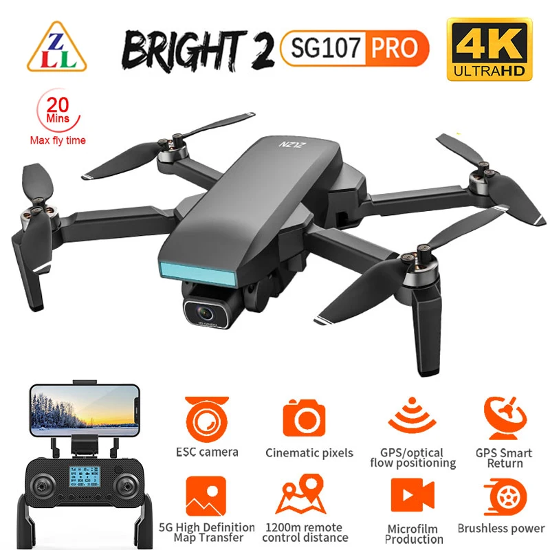 

ZLL SG107 PRO Drone 4K Professional ESC Camera GPS Optical Flow 5G WIFI Brussless Foldable RC Quadcopter SG107PRO Mini Dron