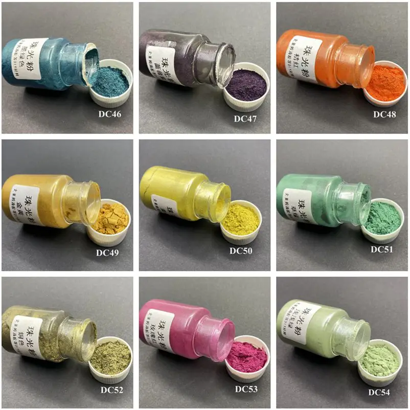 Mica Pearlescent Powder Pigment DIY Handmade Soap Candle Epoxy Resin DIY Dye Pigment Pearl Silver Nail Glitter Powder 30ML/pc