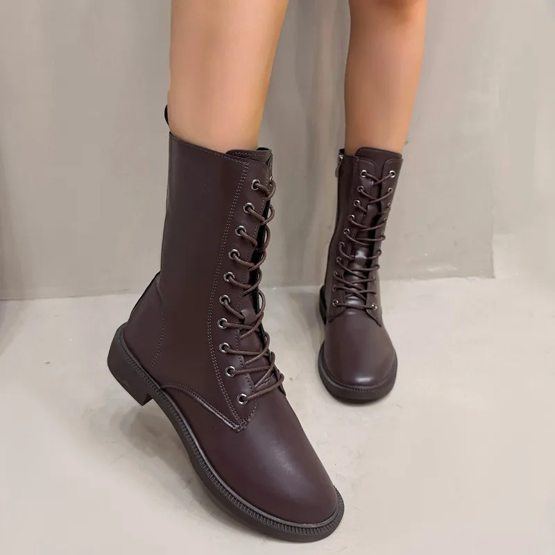 أحذية طويلة جديدة لعام 2025 للنساء أحذية عصرية للركبة أحذية مطاطية ناعمة ذات نعل سميك أحذية عالية للأميرة أحذية شتوية كلاسيكية #2