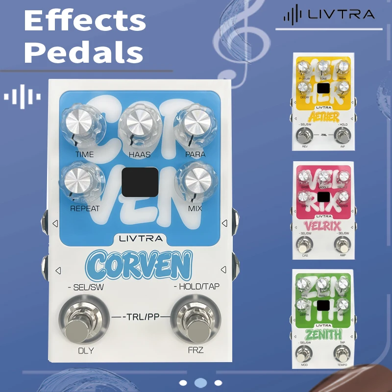 LIVTRA Electric Guitar Effects Pedal: Modulation, Delay, Reverb, and Amp & IR Cabinet Simulator—Ideal for Practice and Studio Us