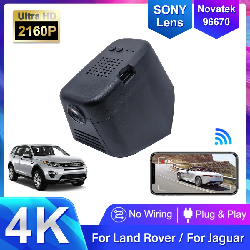 Plug and Play Car DVR Video Recorder 4K Dash Cam Camera Wifi For Land Rover Evoque Velar F-PACE Jaguar XEL XEF XE XF 2020-2024