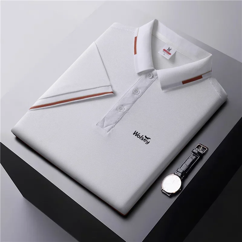 Męska koszulka polo T-shirt 2024 Nowa letnia moda Casual Top z krótkim rękawem Biznesowa oddychająca sportowa odzież golfowa