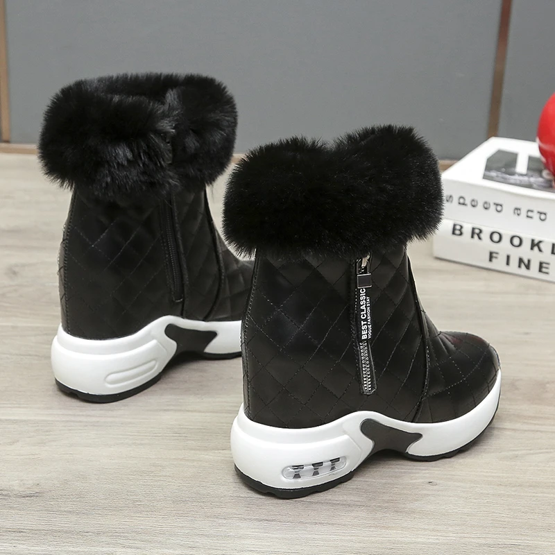 Winter Warm Rabbit Fur Sneakers Platform Snow Boots Women 2023 Ankle Boots Female Causal Shoes Ankle Boots for Women