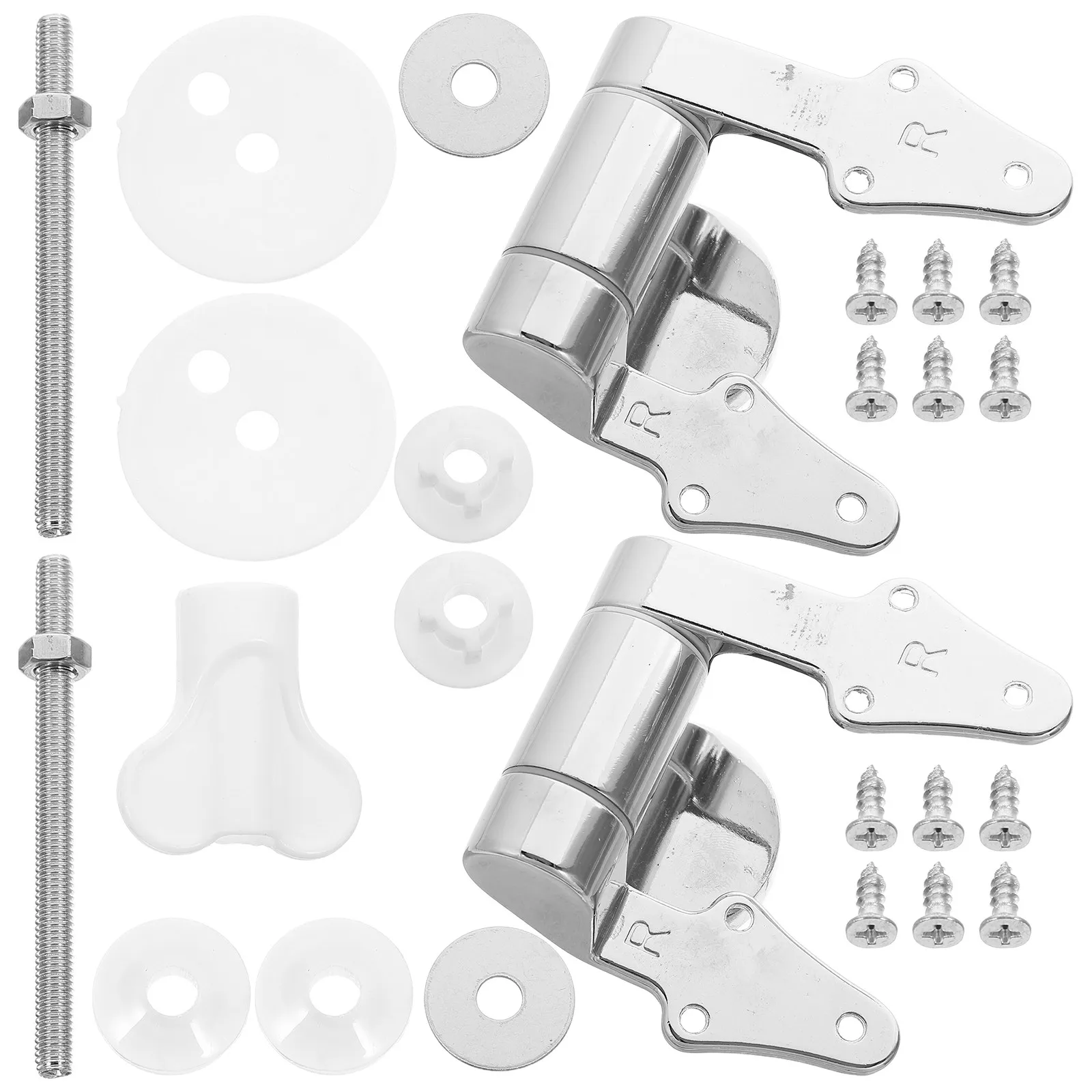1Pair Zinc Alloy Slow Lowering Toilet Seat Hinges Soft Close Silent Toilet Cover Replacement Fittings Seat Hinge Repair Kit