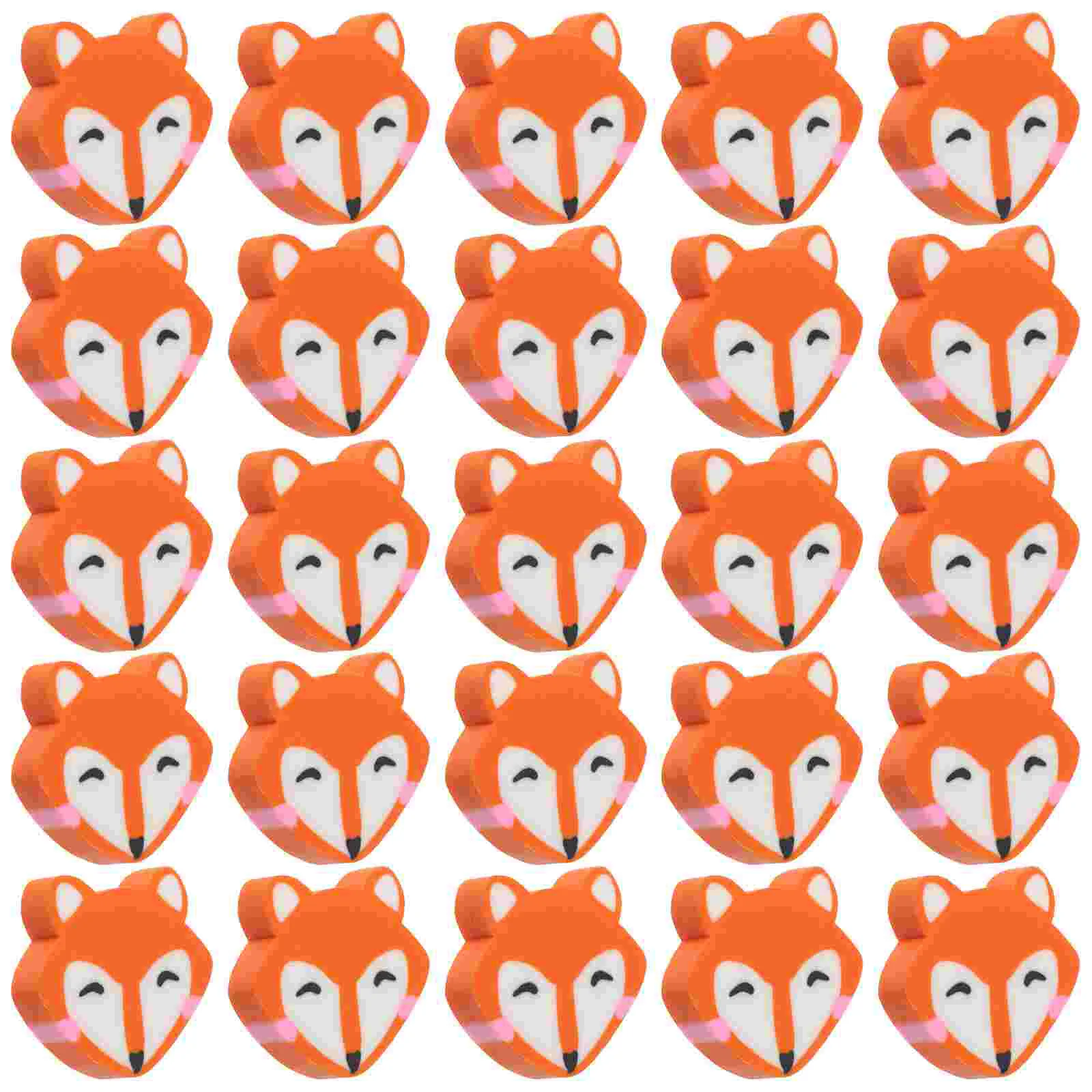 50 Pcs Gift Little Fox Eraser Student Toddlers Erasers Mini Animal Classroom Rewards