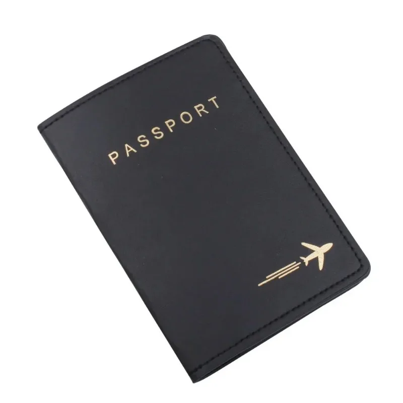 Unisex PU Leather Slim Travel Passport Cover, Nova moda simples, organizador de cartões preto e branco, suporte do caso, carteira fina, carteira de passaporte