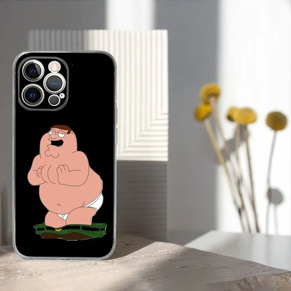 Casing HP P-PeterS Family G-Guy Untuk iPhone 17,16,15,14,13,12,11 Pro,Max,Plus,X,XS,XR,SE4,E Mini Transparan Soft Cover