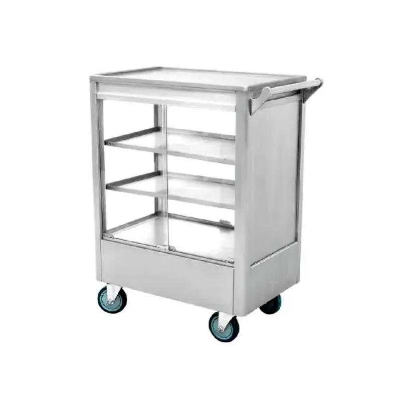 Factory Price Stainless Steel Kitchen Catering Service Three-story Hotel Dining Cart Stainless Steel Trolley Dim Sum Trolley