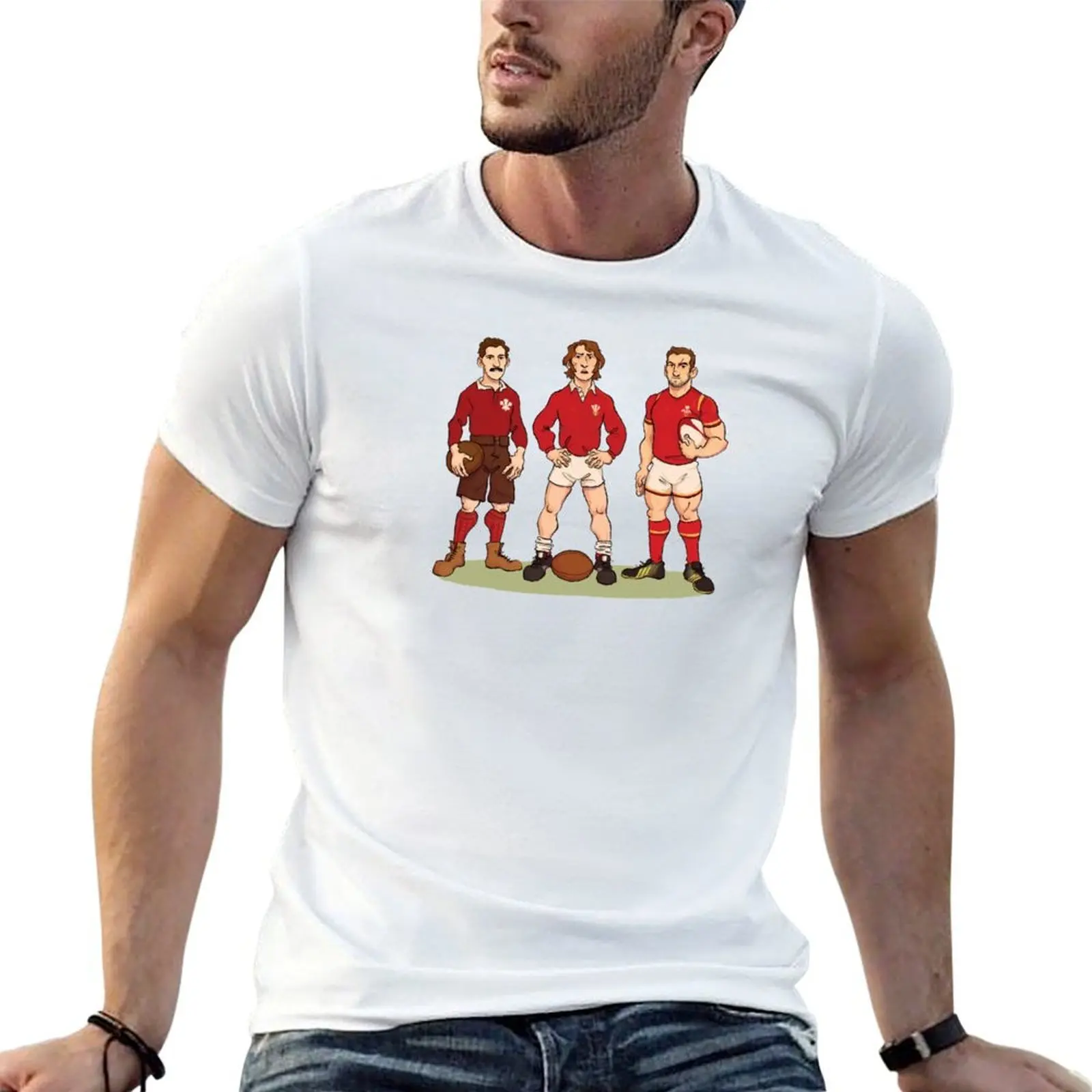 The 1988 Range: Welsh rugby icons Arthur Gould (19th Century), JPR Williams (20th Century) and Sam Warburton (21st Centu T-Shirt