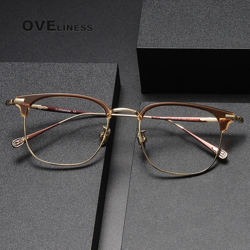 

pure Titanium Glasses Frame Men 2024 Retro Vintage round myopia Prescription Eyeglasses frames Women optical Spectacles Eyewear