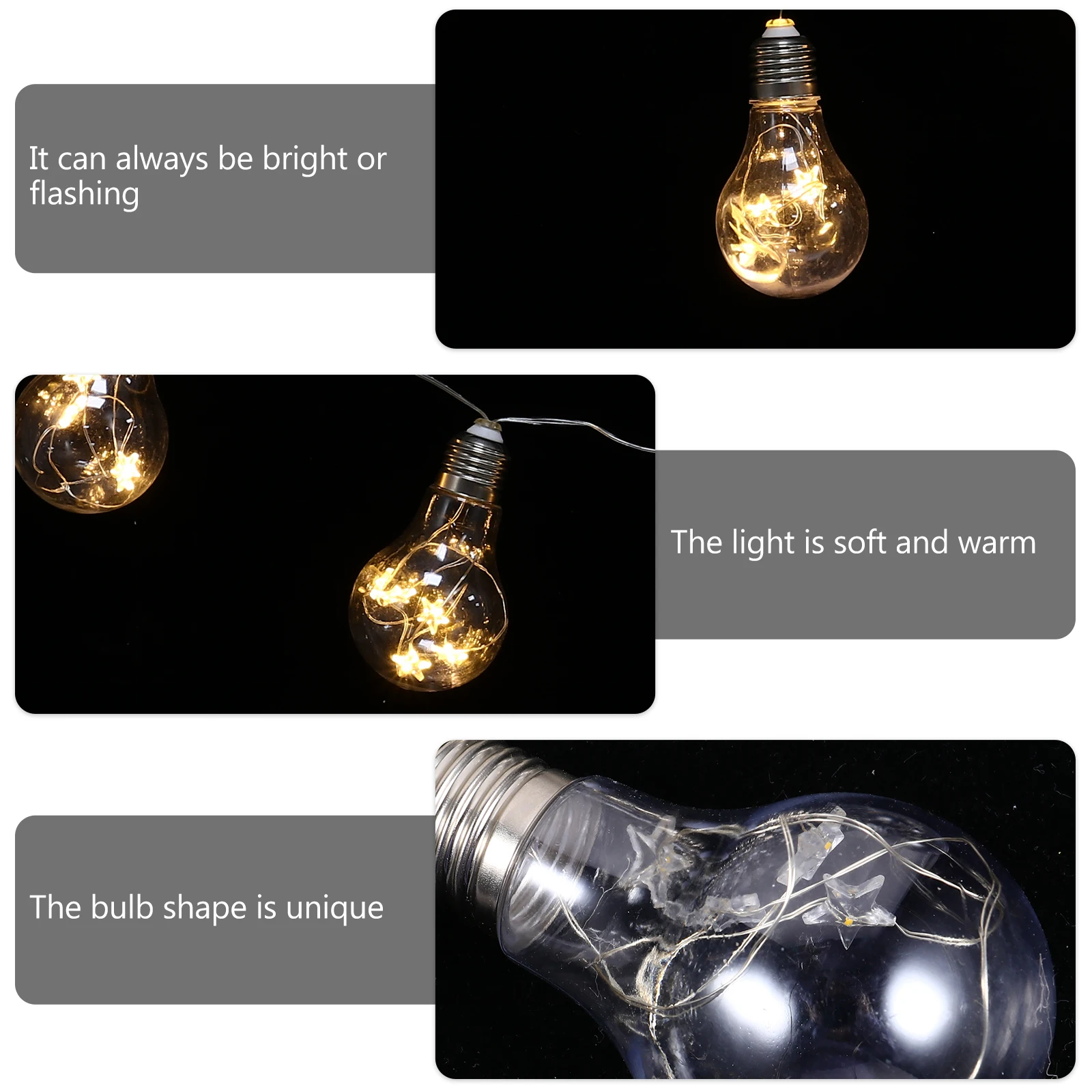 Star String Lights Ball หลอดไฟ LED ตกแต่งโคมไฟคริสต์มาสต้นไม้แขวน nament แสงกลางแจ้งพลาสติกทนทาน