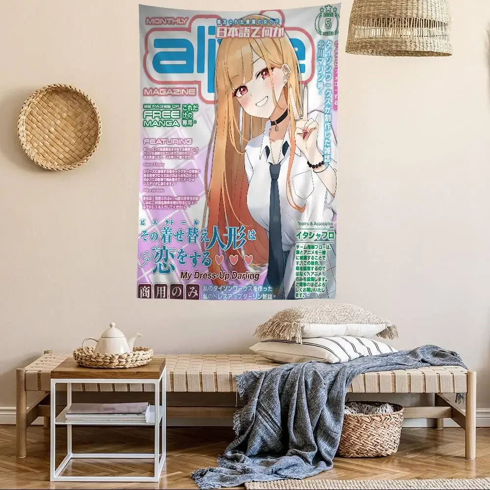 M-My Dress-Up حبيبي مارين كيتاجاوا أنيمي لتقوم بها بنفسك قماش مزخرف جداري الهبي زهرة جدار السجاد المسكن ديكور جدار ديكور فني