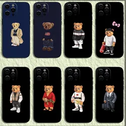 Fashion Baron F-Filou B-Bear Phone Case For iPhone 16,15,14,13,12,11,Pro,X,XS,Max,XR,Plus,Mini Soft Black Cover
