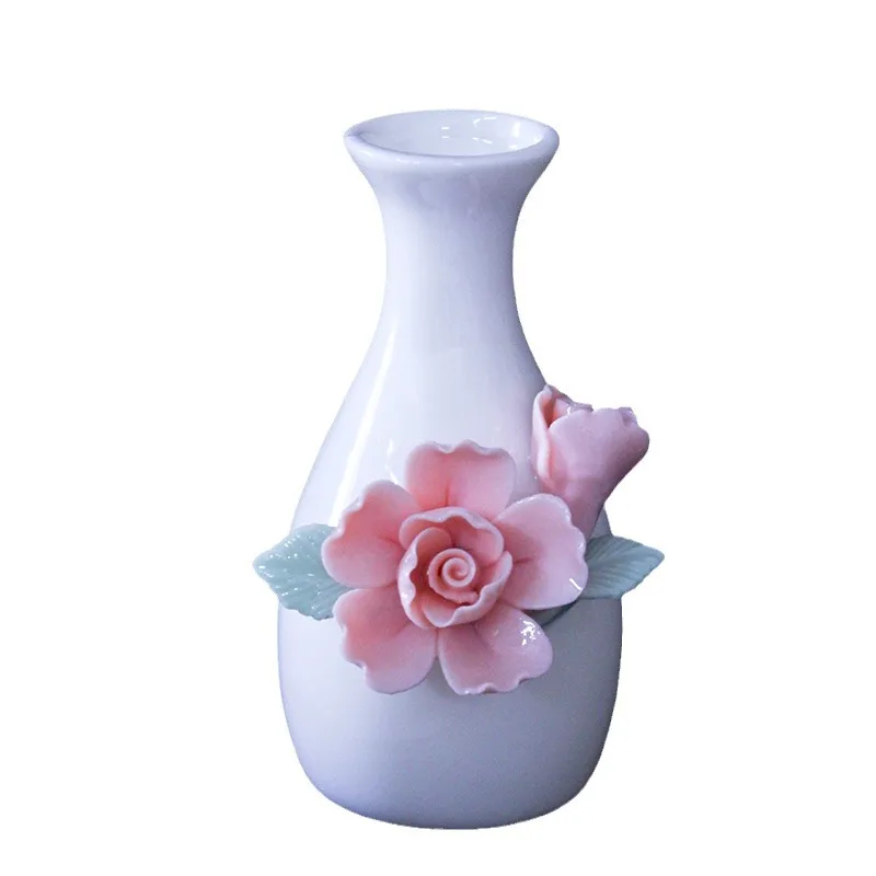 Small Jingdezhen ware vase fresh hand-made ceramic vase simple hydroponic vase creative mini decoration Free shipping