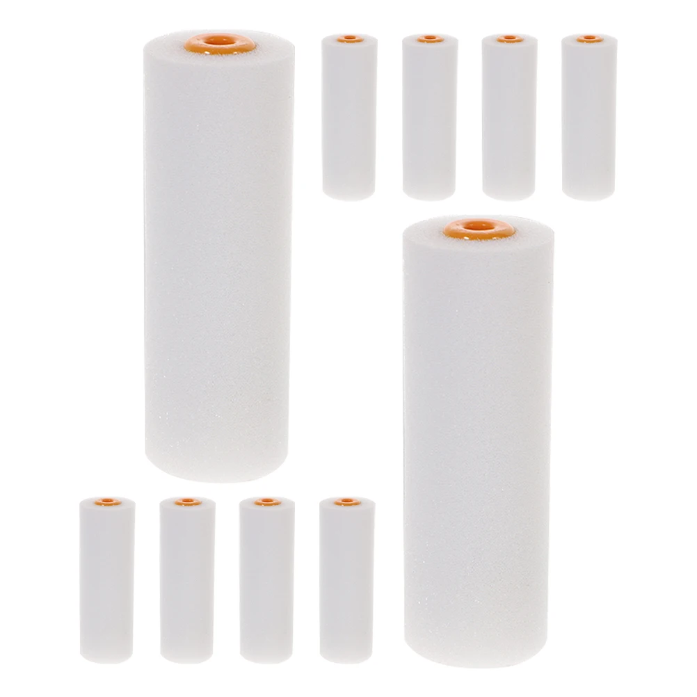 10 قطعة 4 بوصة الإسفنج رغوة رؤساء عالية الكثافة استبدال يغطي ل أدوات طلاء جدران مجموعة الأسطوانة الصغيرة رغوة بكرة طلاء الجدار