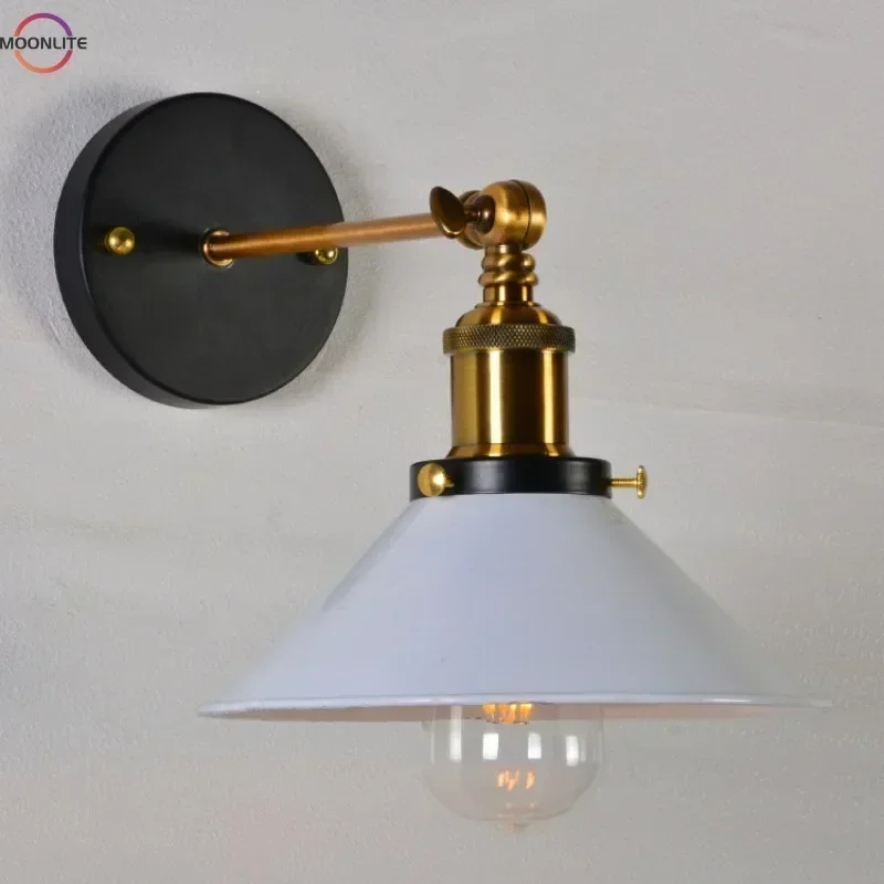 American Retro Iron Wall Lamps Nordic Minimalist Study Bedroom Bedside Cabinet Home Decoration