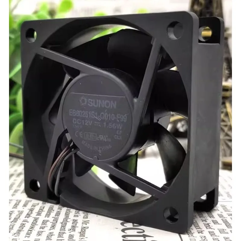 New Cooler Fan for SUNON EB60251S1-Q010-F99 6025 12V 1.56W 6CM Maglev Bearing Fan 60*60*25mm