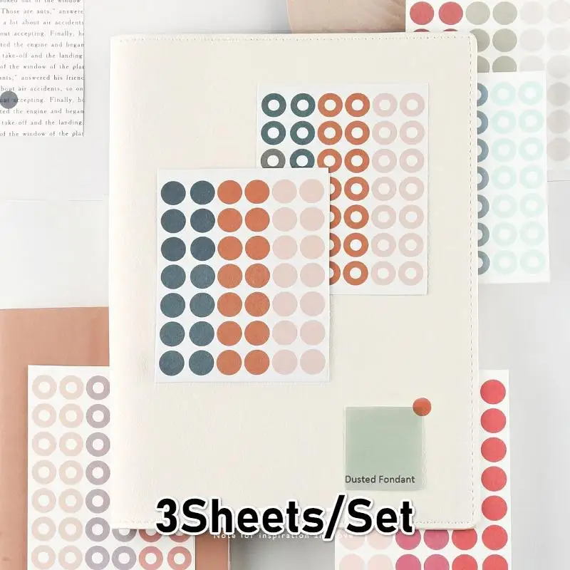 3 blätter/pack (126 Stück) Dot Aufkleber Runde Label Plan Aufkleber Wöchentlich Täglichen Zeitplan März Sticker Pack