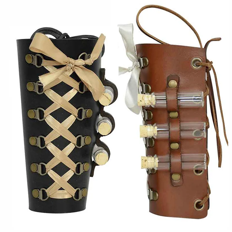 

Викторианский женский браслет-манжета в стиле стимпанк с флаконами в стиле ретро, готический браслет на запястье, аксессуар для костюма алхимика для женщин