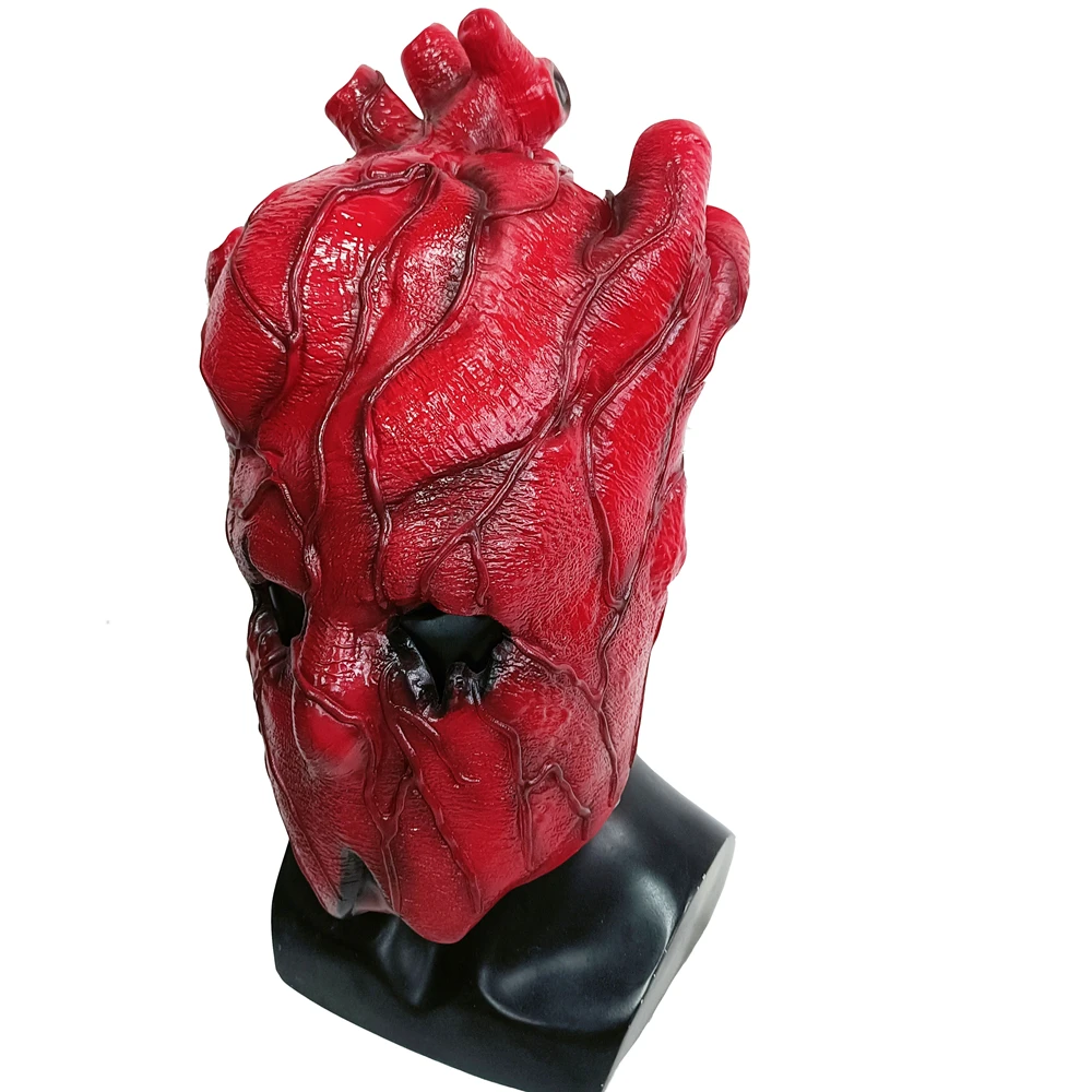 Anime Dorohedoro Shin Coração Máscara Vermelha, Fantasia Cosplay, Capacete de Látex Assustador Sangrento, Adulto Unissex, Halloween Prop