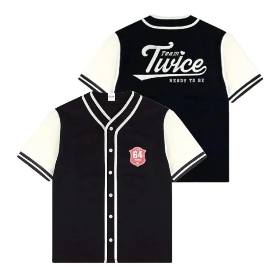 KPOP TWICE READY TO BE Tour Baseball Jersey T-shirt Momo Sana Mina Jeongyeon Tzuyu Jihyo Short Sleeve Graphic Tees KPOP Clothes