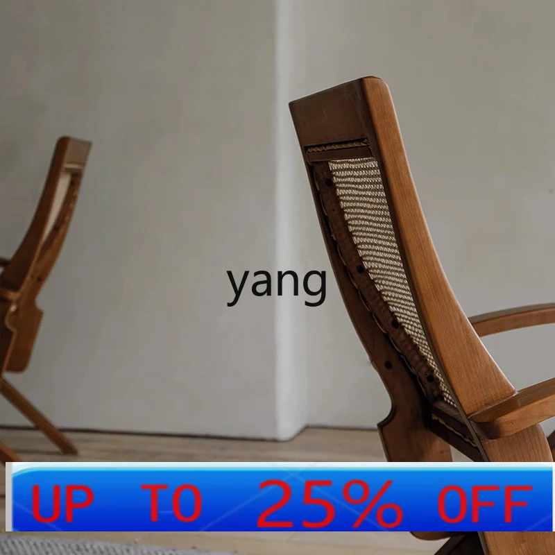 CX Leisure Solid Wood Homestay Hotel Rest Chair Backrest Chair Rattan Breathable