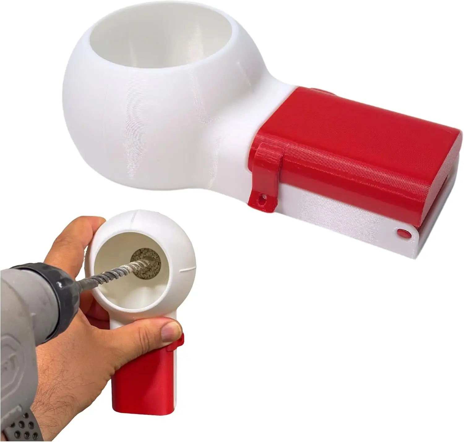 Drill Dust Collector Box 3D Printed Drill Dust Collection Mess-Free Wall Drilling Compatible with Most Drill Bits