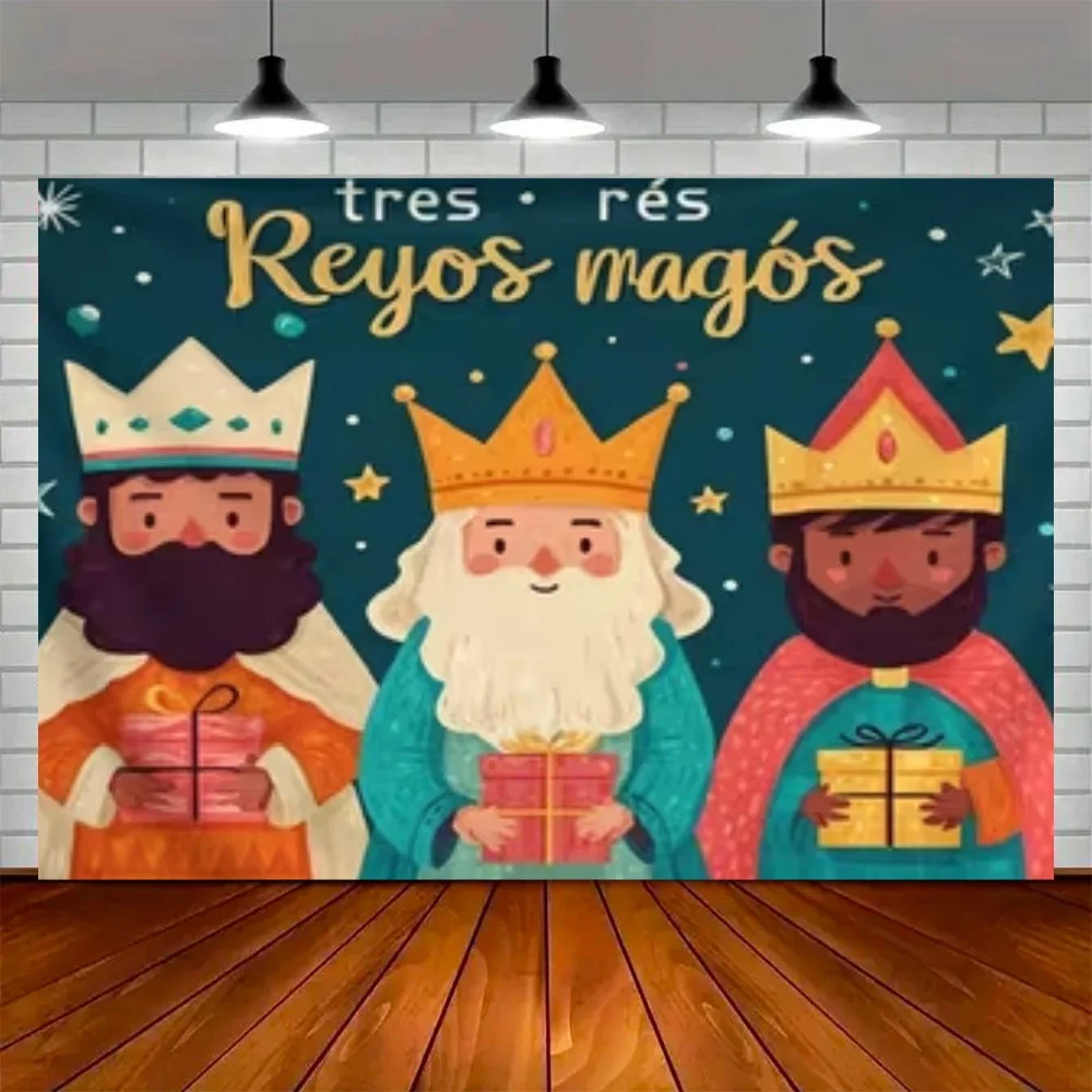 Spanish Three King Festival Party Decoration Background Three Wise Men Religion Jesus Backdrop Exhibition Hall Banner Props view 4